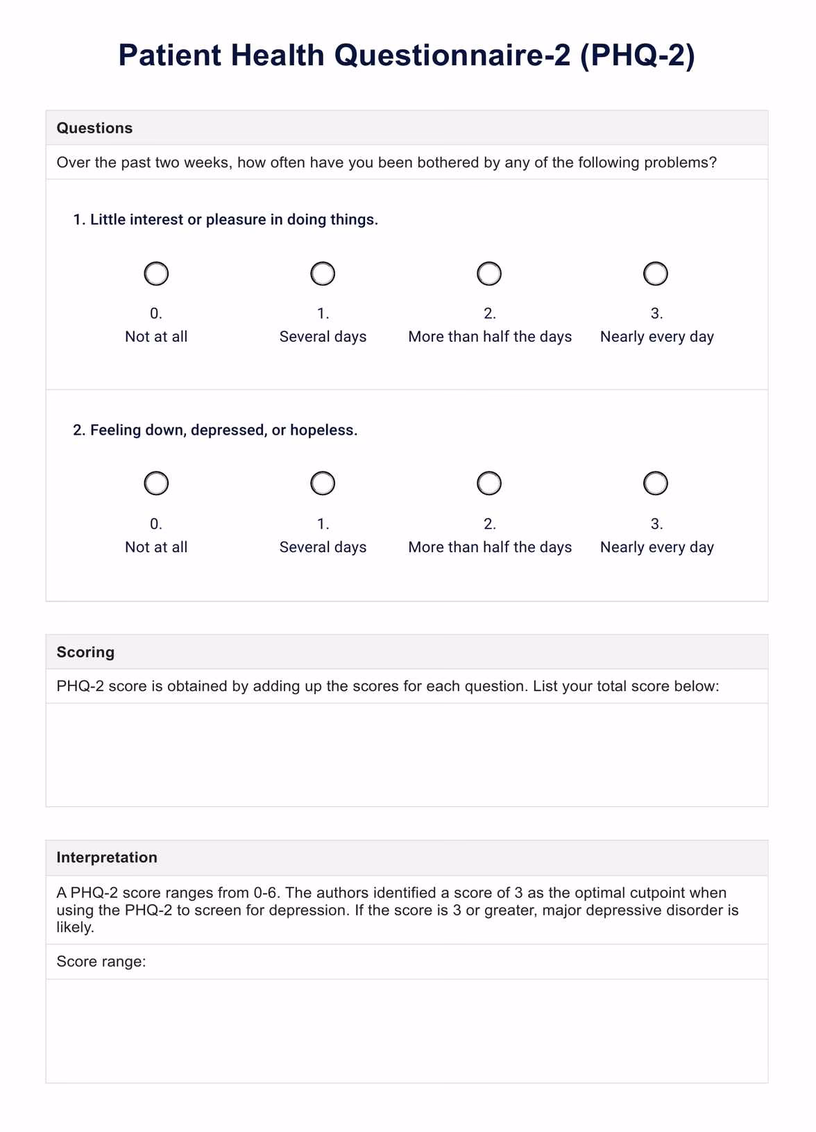 How do healthcare providers screen for depression?