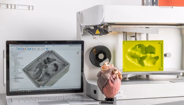 What is a leading application of 3D printing in teaching hospitals?