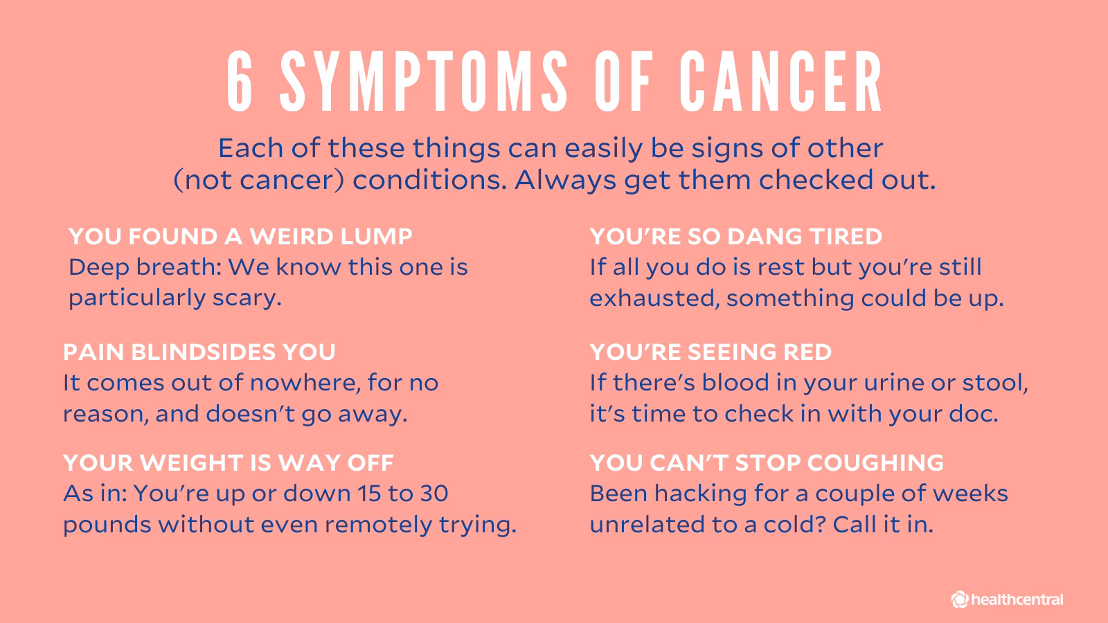 What does a cancer sign look like?