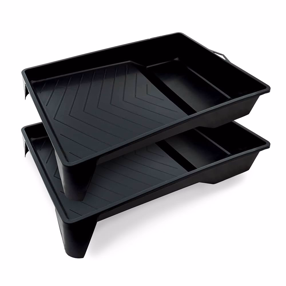What size is a black plastic roller tray?