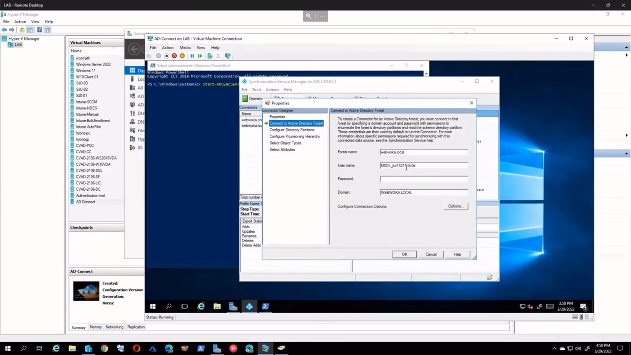 Why am I getting a connection error with Azure AD replication?