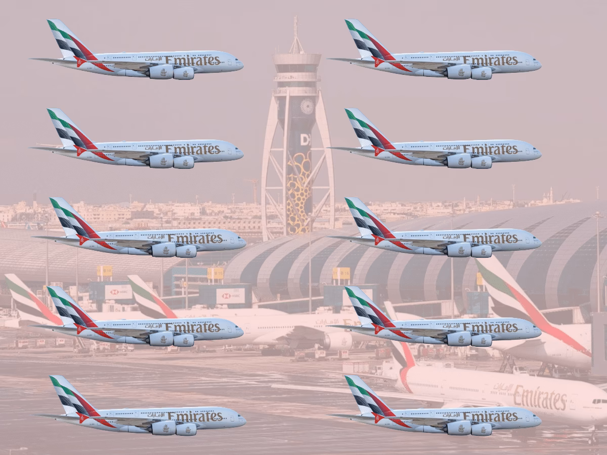 Which airlines fly from Dubai Airport?