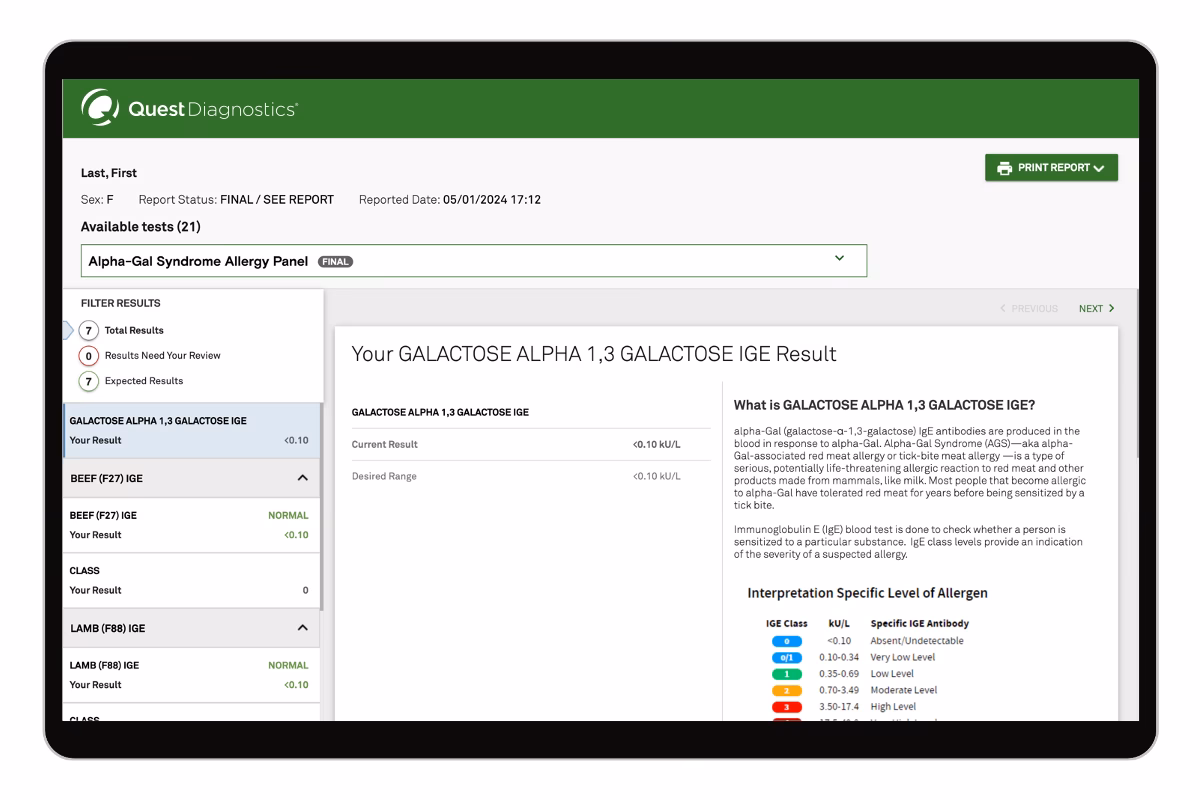 Do alpha-gal IgE levels predict a red meat allergy?
