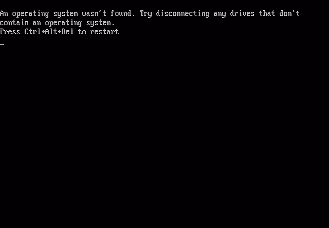How do I Fix an operating system wasn't found error?