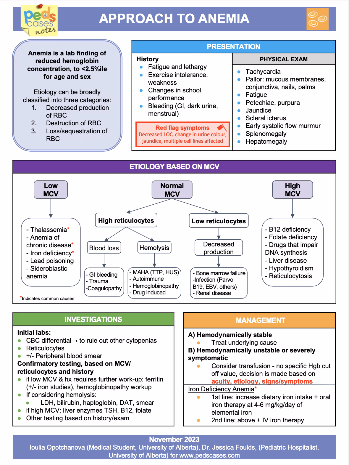 What are the different types of anemia?
