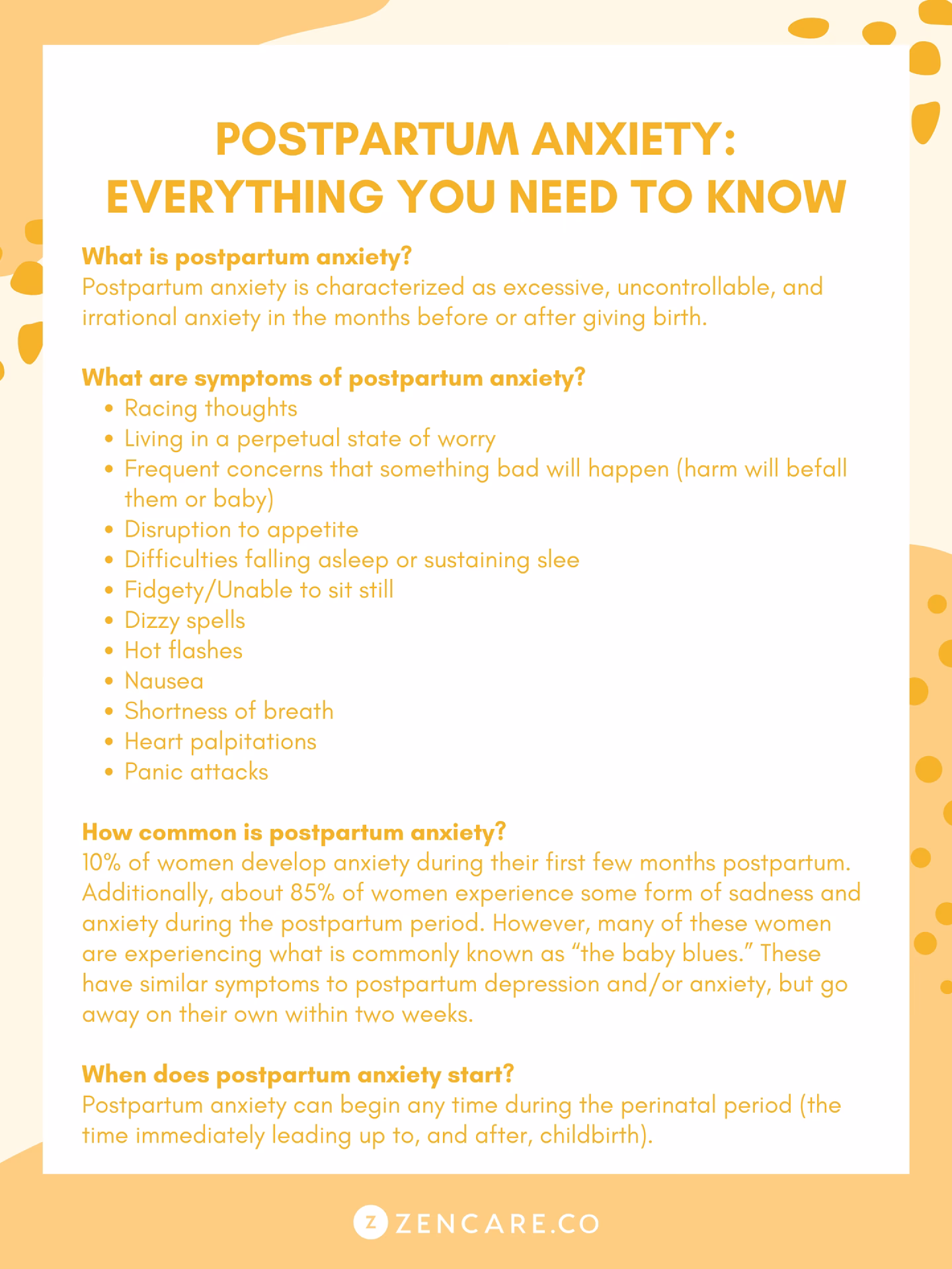 What is postpartum anxiety & depression?