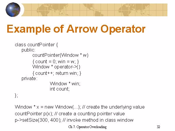 How to use arrow operator in C++?