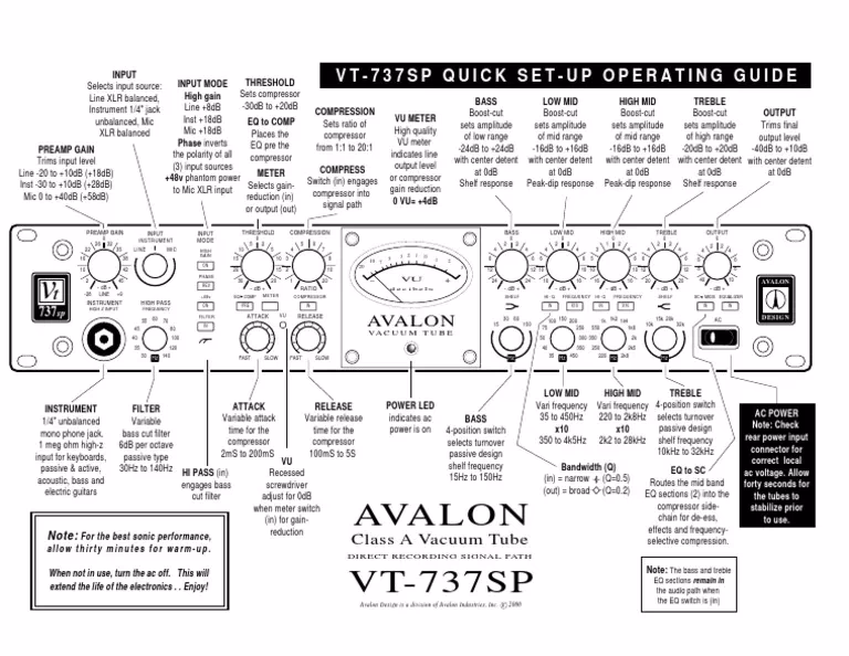 What inputs does the VT 737sp have?