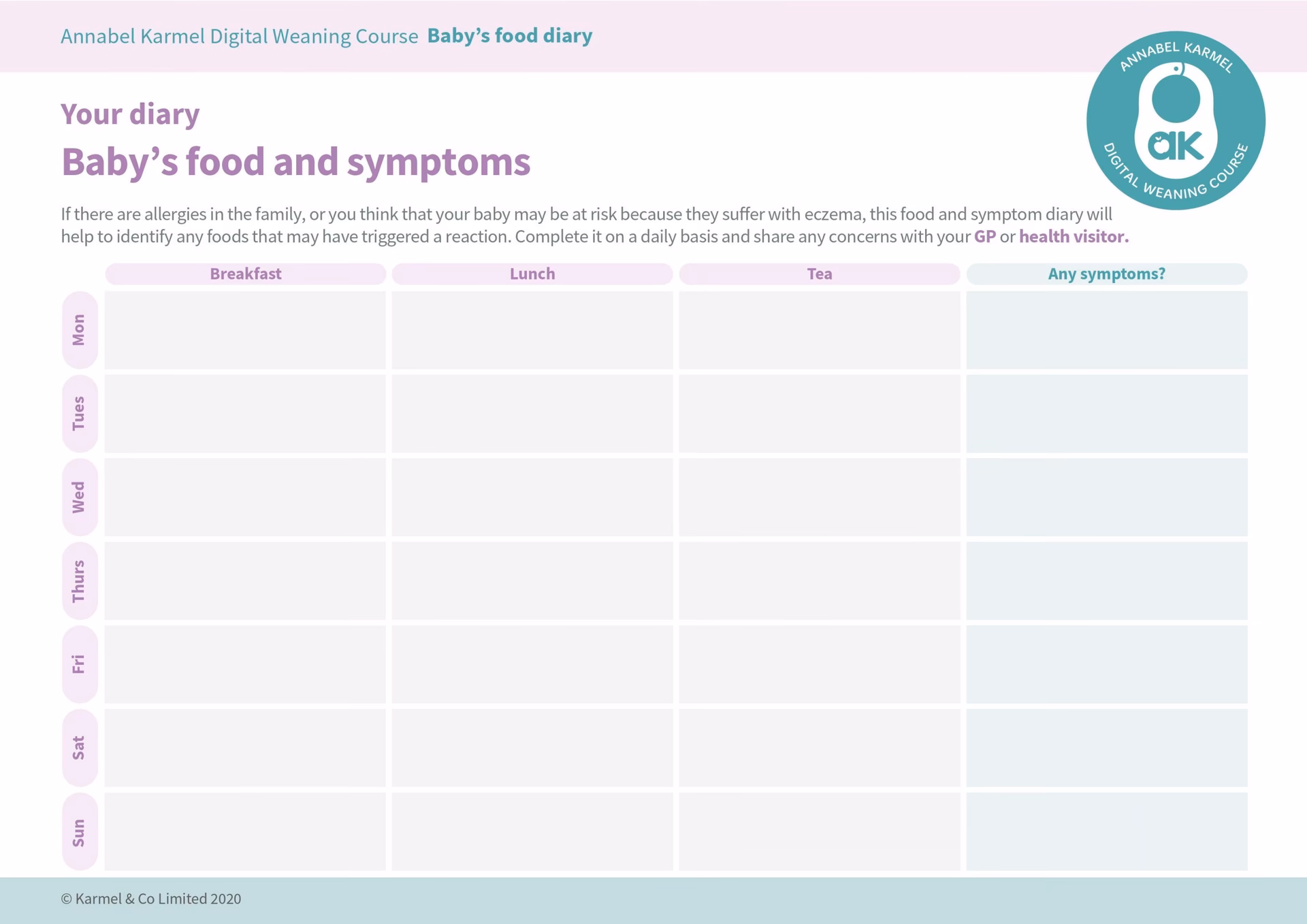 What can I do with my Baby's diary pages?