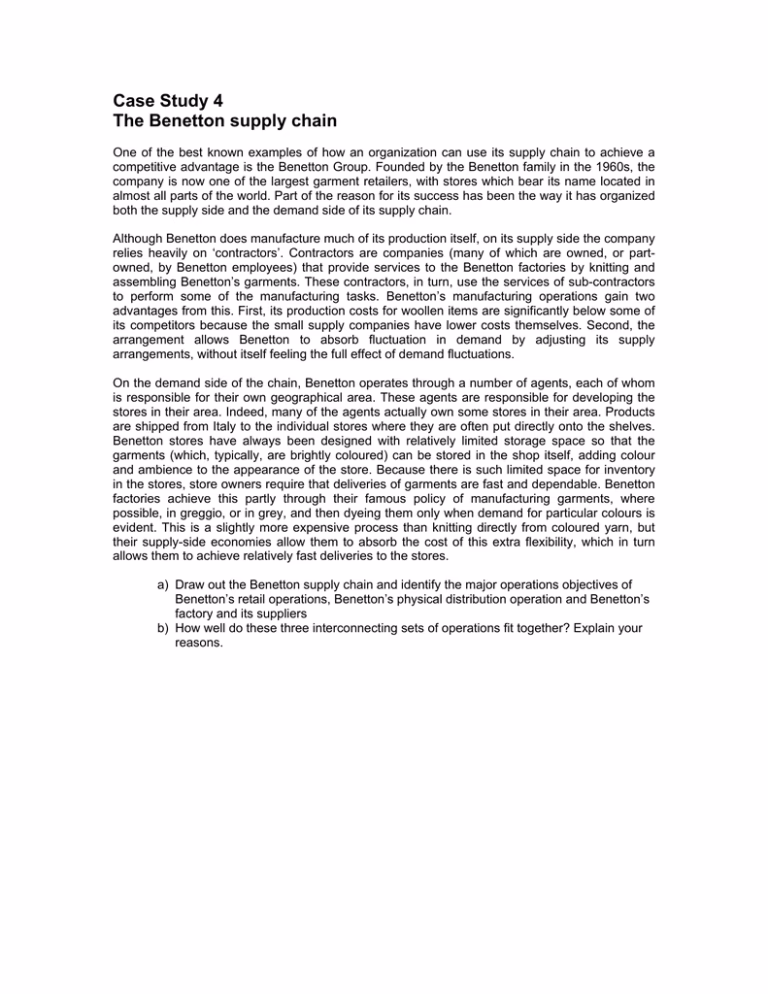 How did Benetton change manufacturing?