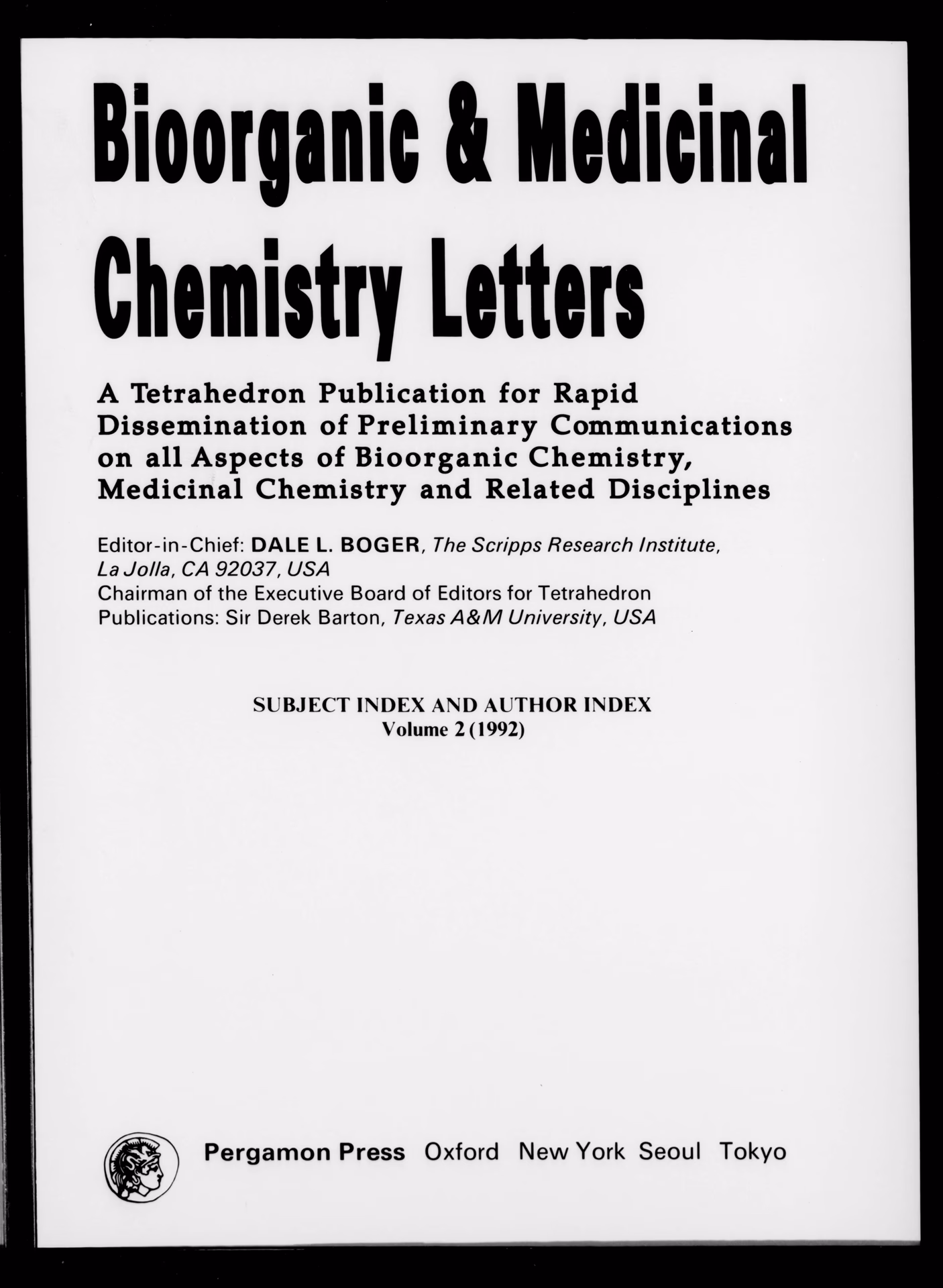 What is the SJR of bioorganic and Medicinal Chemistry Letters?