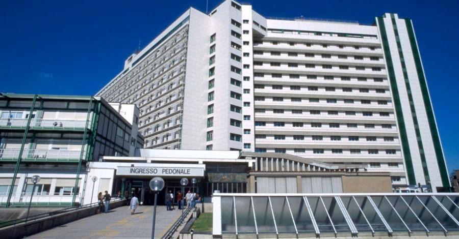 Where is the first hospital in Bologna?