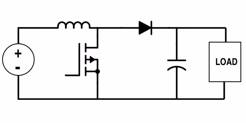 Why is a boost converter efficient in stepping up voltage levels?