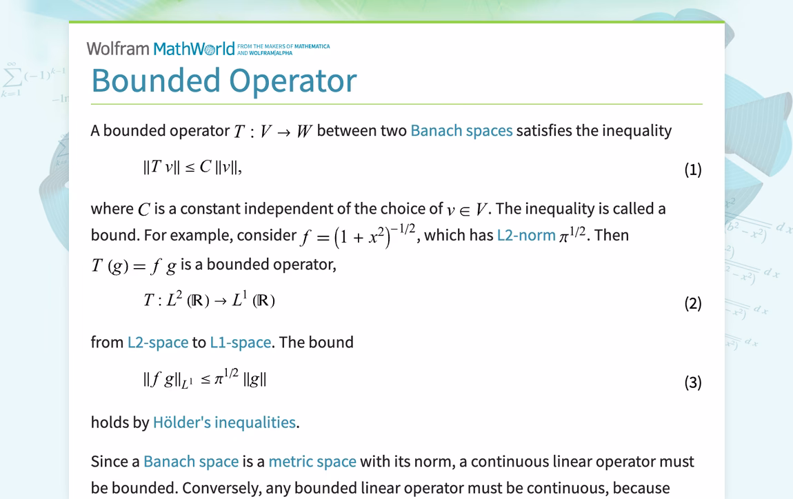 Can a bounded linear operator be a vector space?