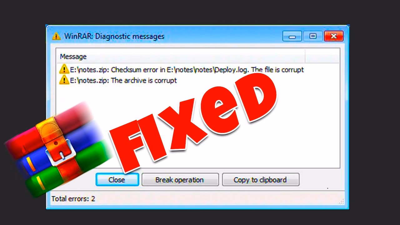 How do I fix a corrupted WinRAR file?