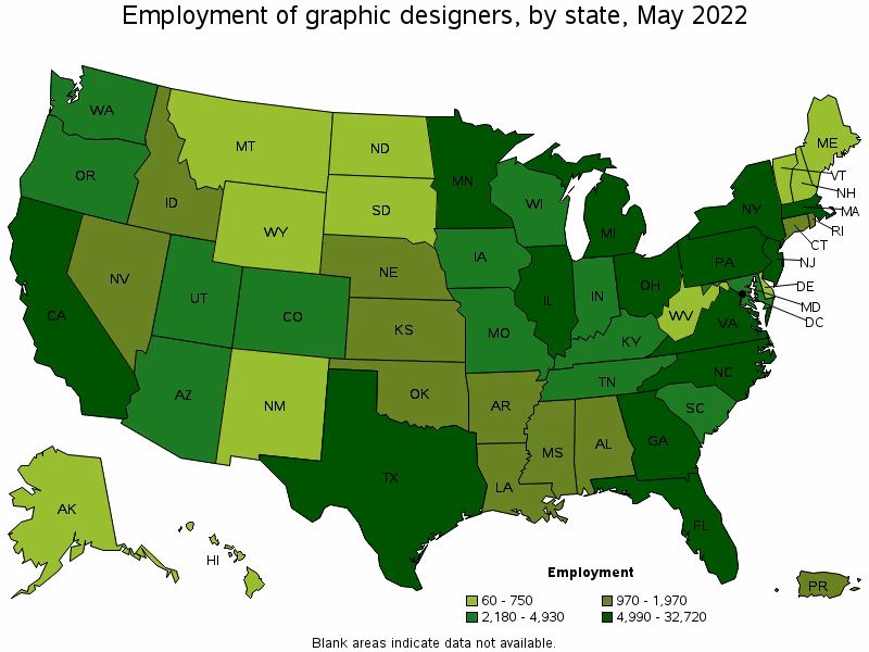 How many jobs will graphic designers have in 2023?