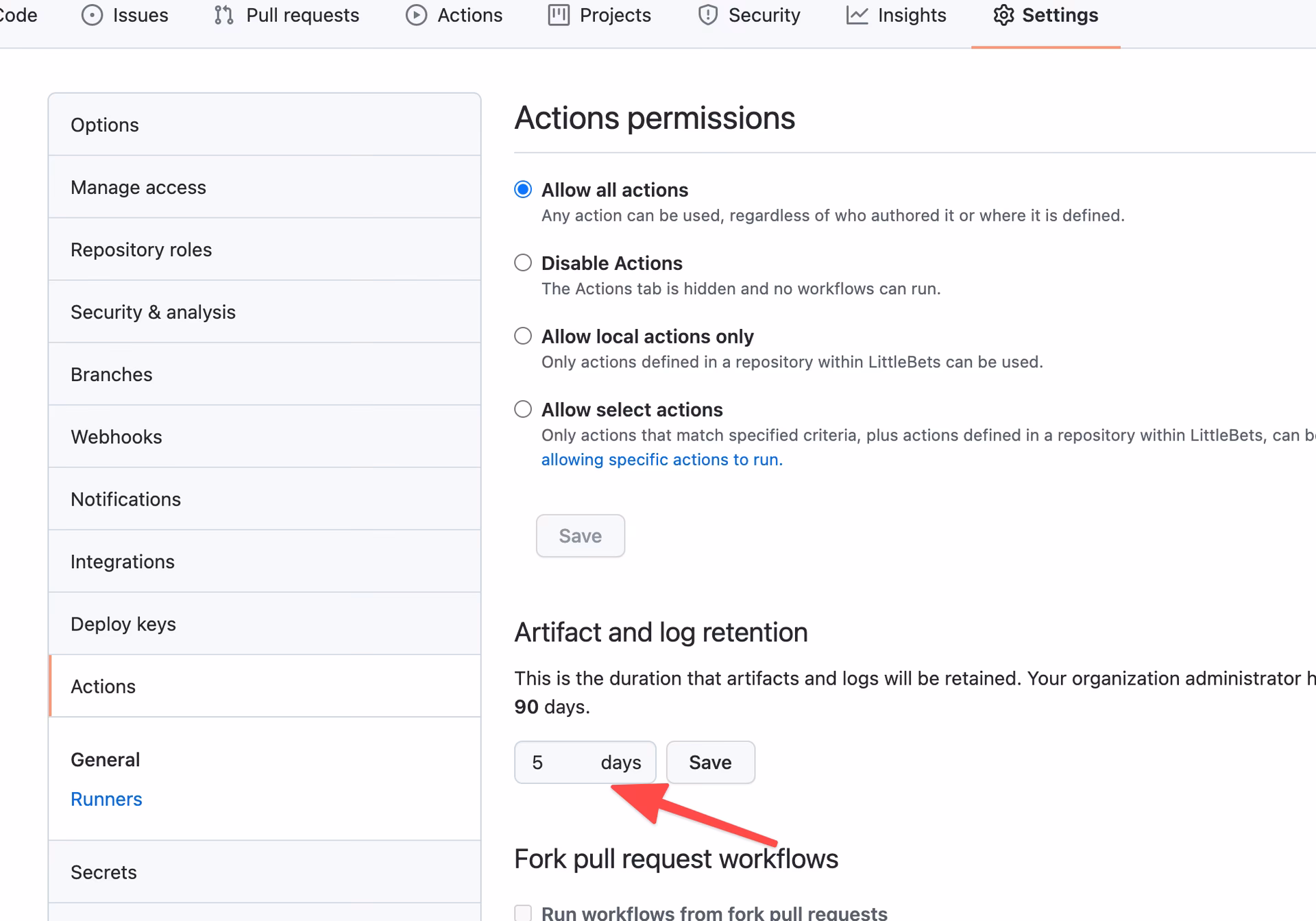 How long do GitHub action artifacts last?