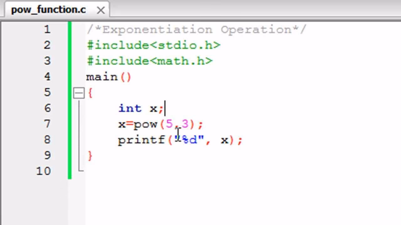 What is the power function in C/C++?