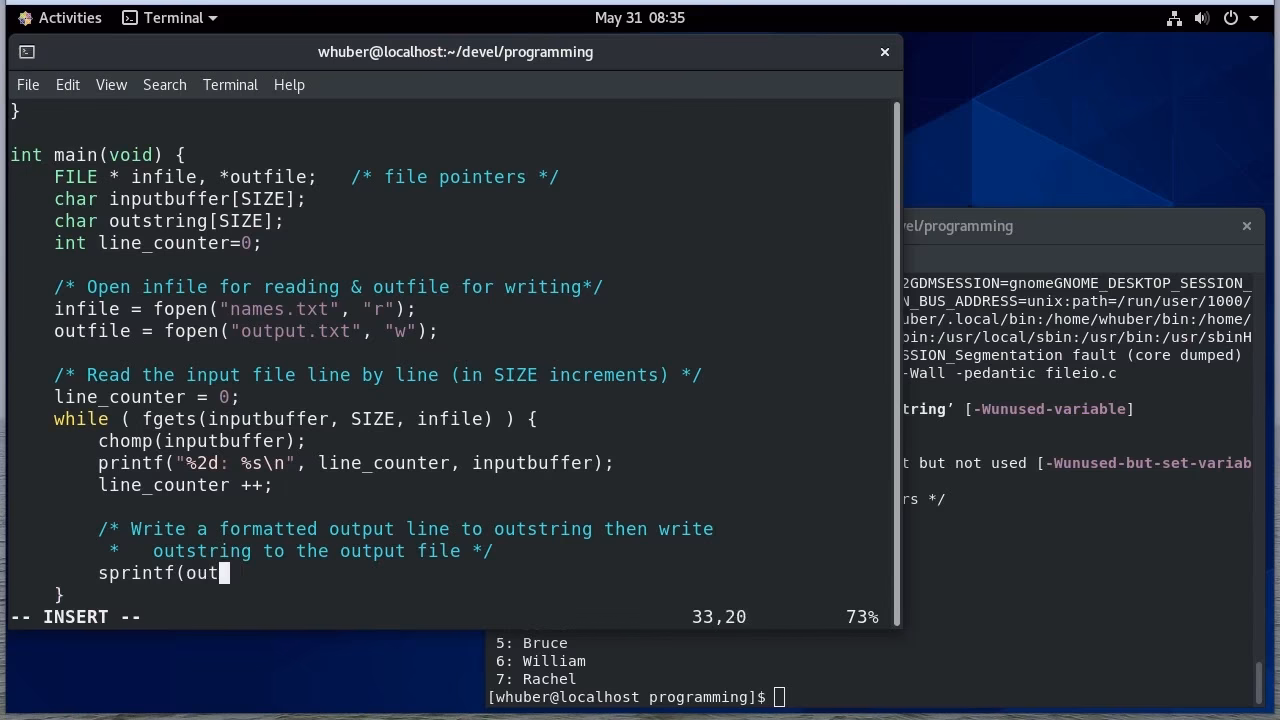 What is the I/O function of C?