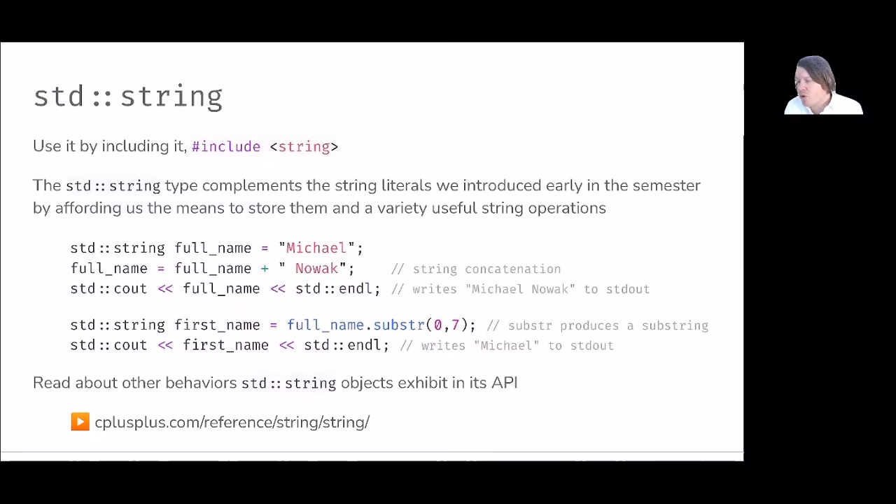What is a string operation in C++?