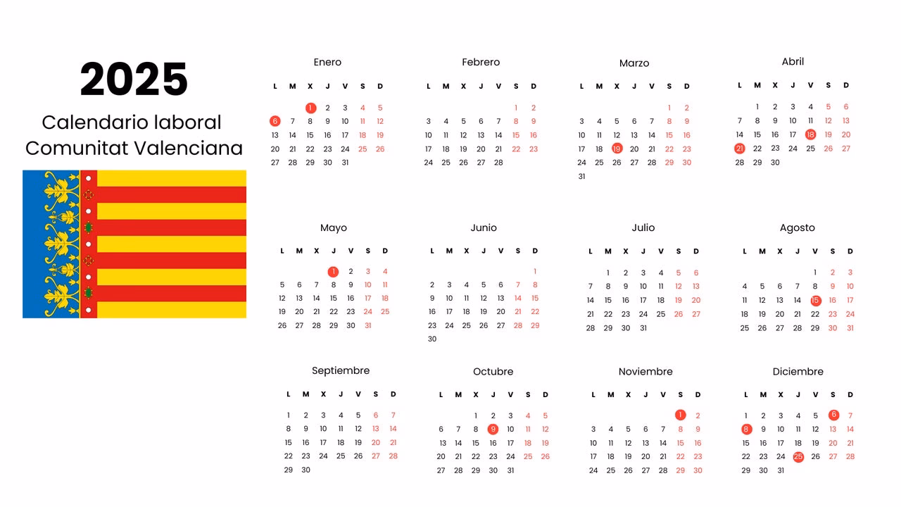 ¿Cuál es el calendario laboral de la Comunidad Valenciana 2024?