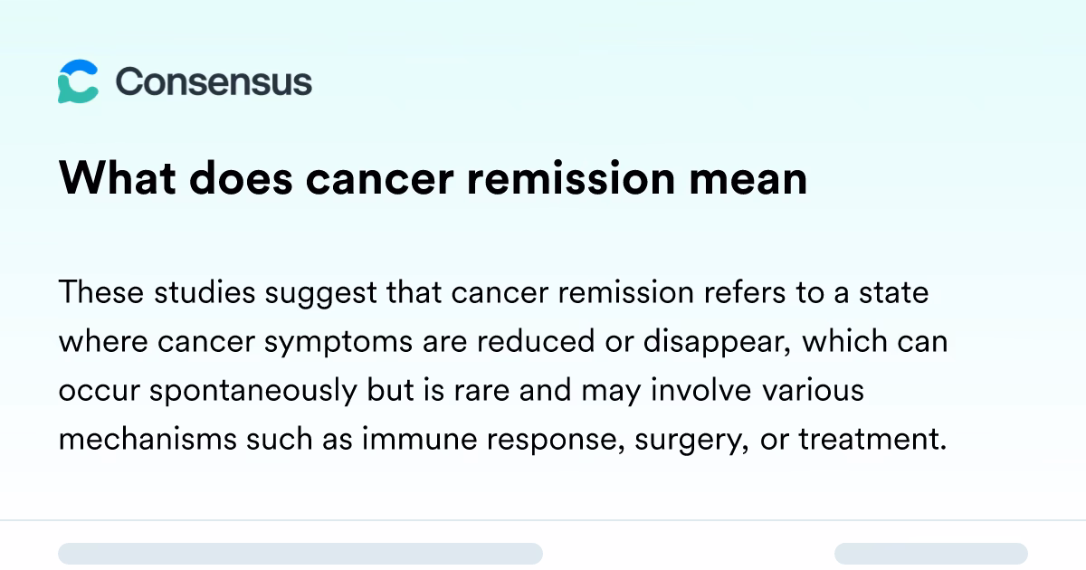 What are the different types of cancer remission?