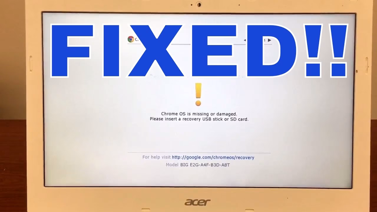 What does 'Chrome OS is missing or damaged' mean?