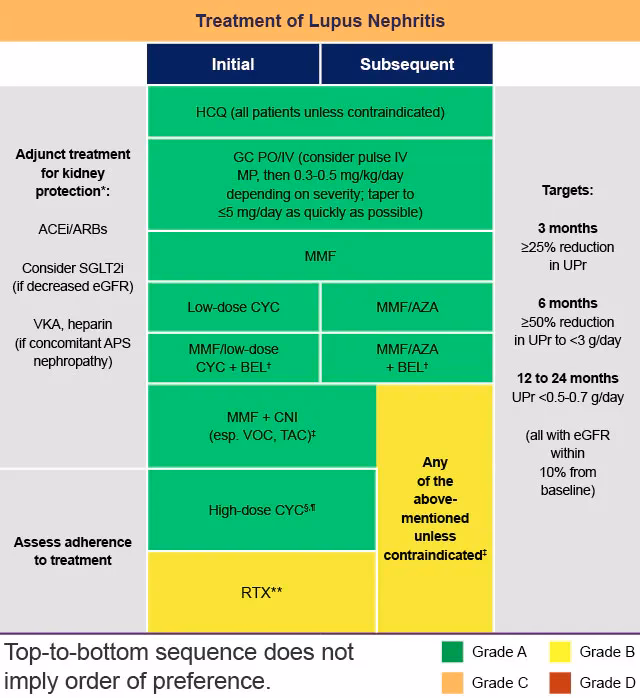 How is lupus membranous nephropathy treated?