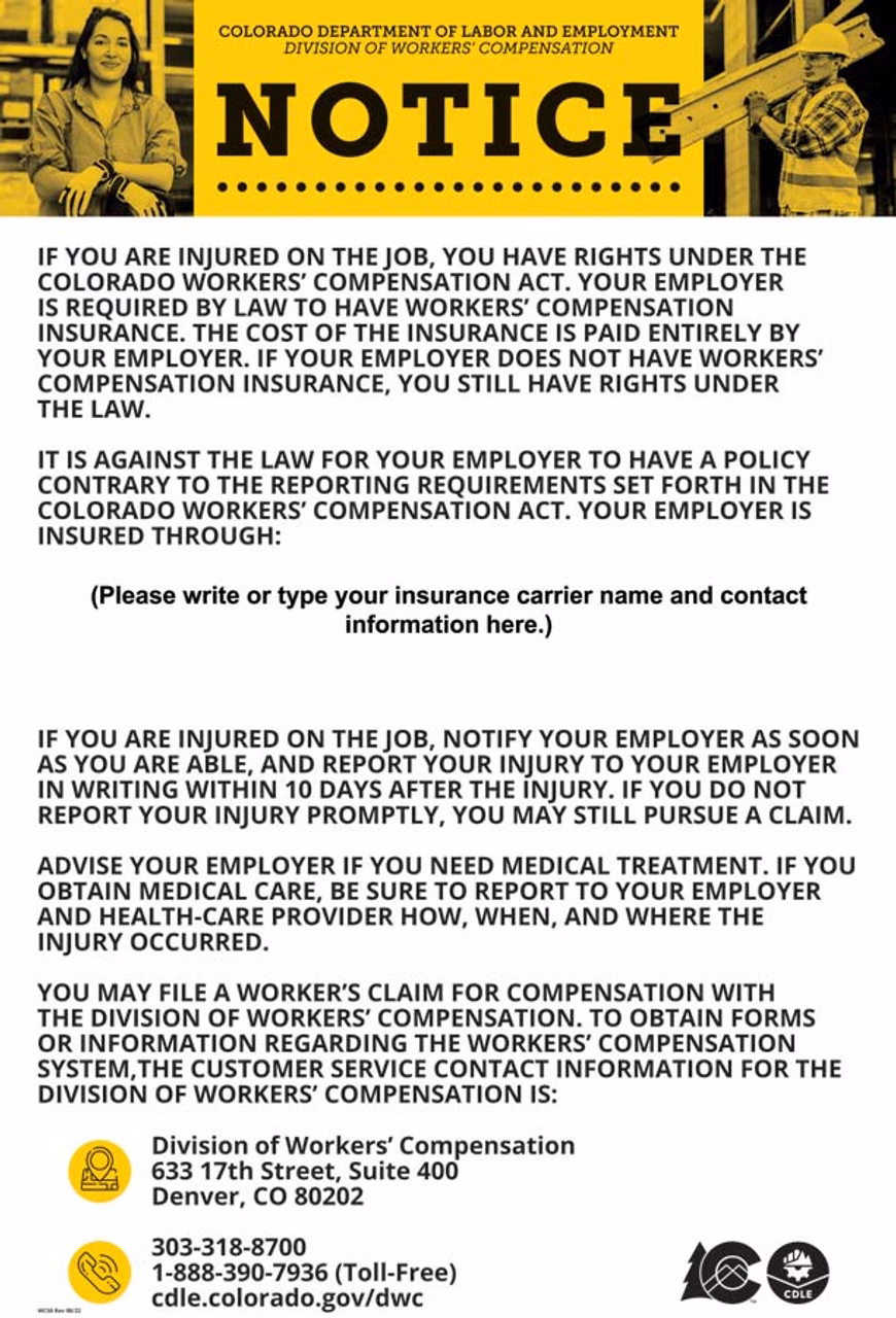 How do I contact workers' compensation in Denver Colorado?