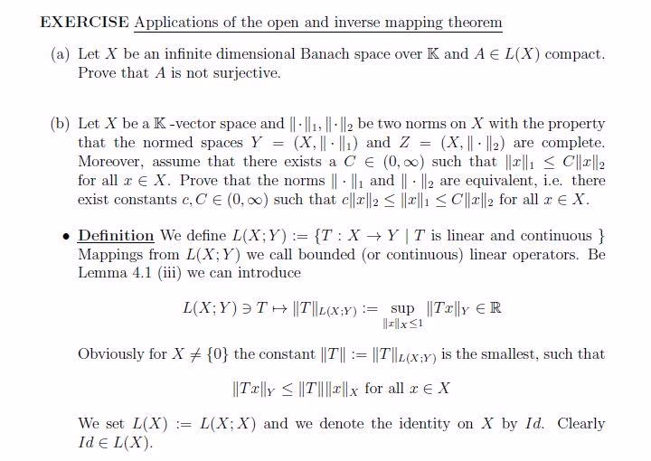 Can a compact operator be used to generalize a finite dimensional space?