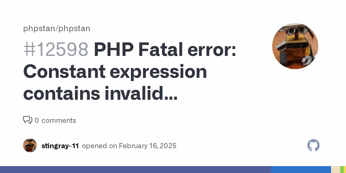 Why does a constant expression contain invalid operations in PHP?