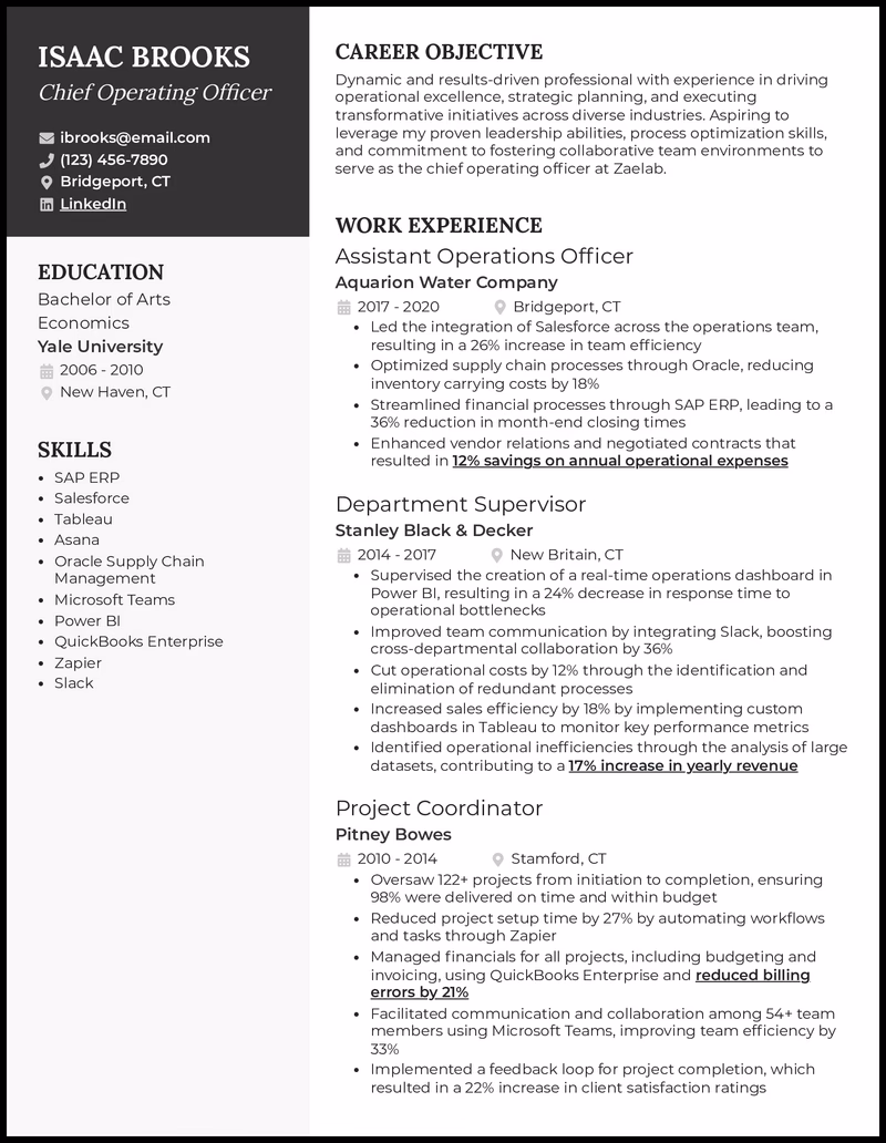 What does a Chief Operating Officer (COO) do?