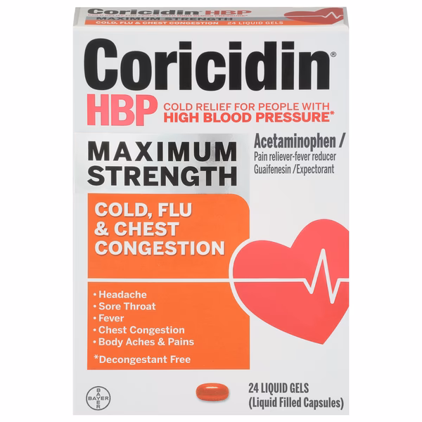Does Coricidin contain acetaminophen and chlorpheniramine?