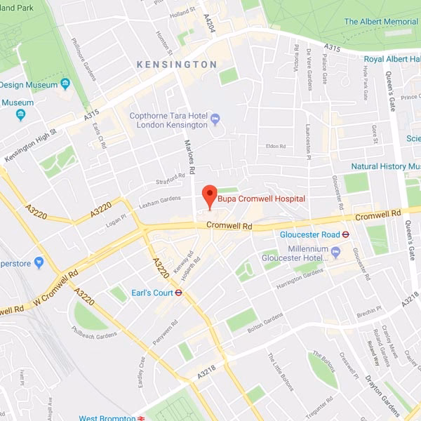 Where are the nearest taxi ranks to Cromwell Hospital?