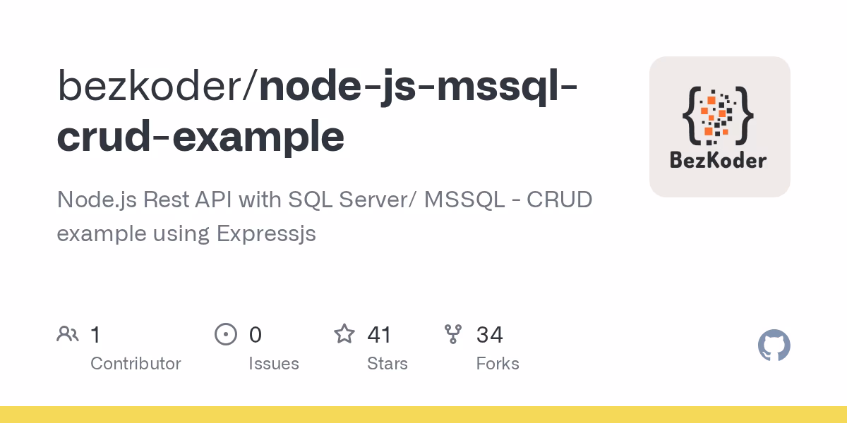 How to create Node JS REST API with SQL Server database?