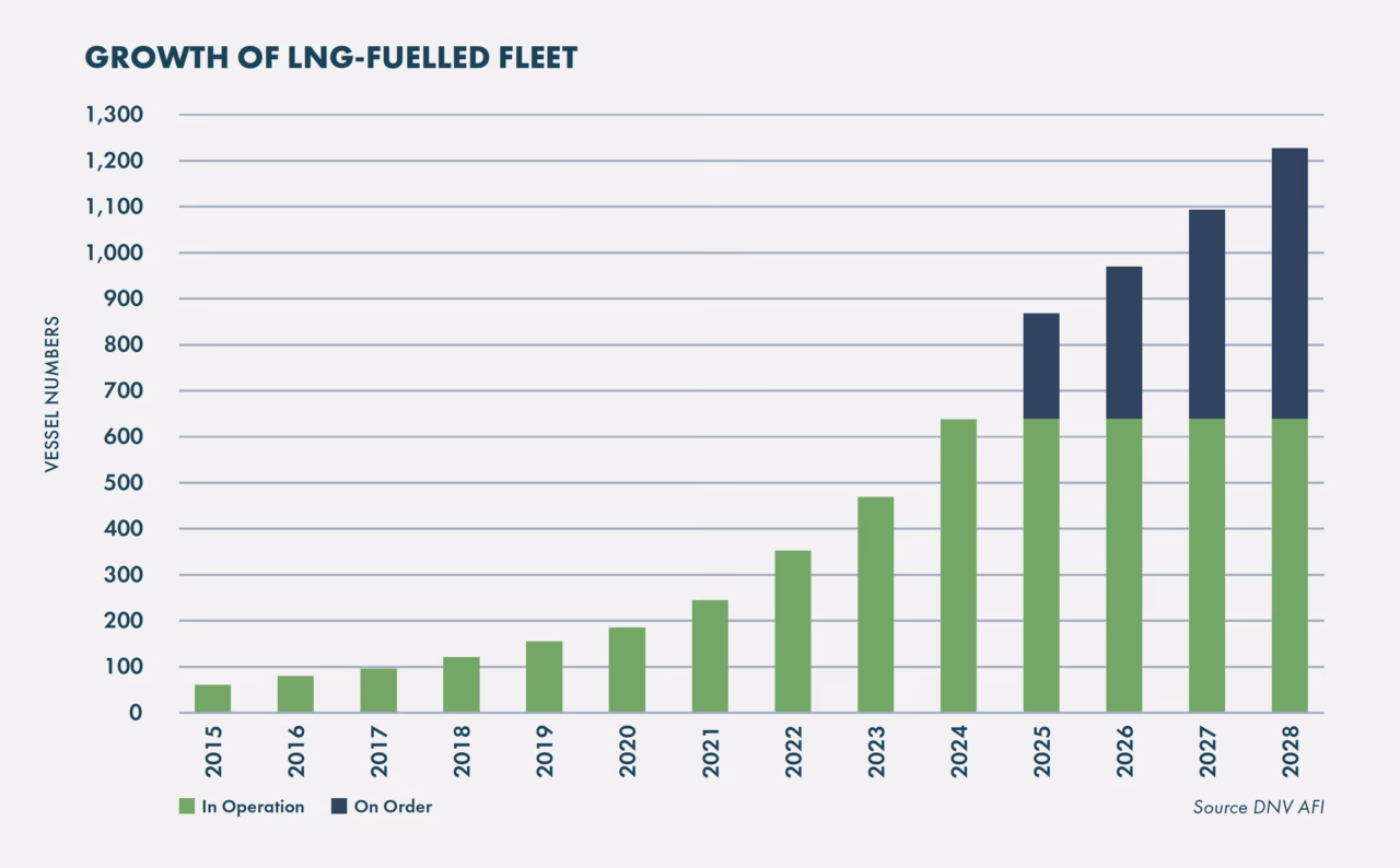 How many LNG-fuelled ships are there?