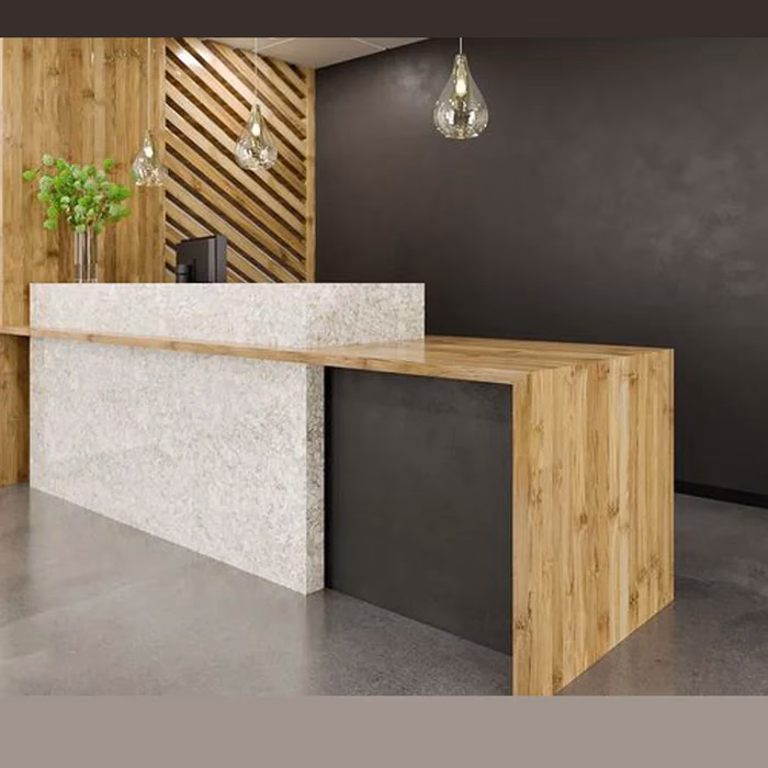 What types of custom-made reception desks are available?