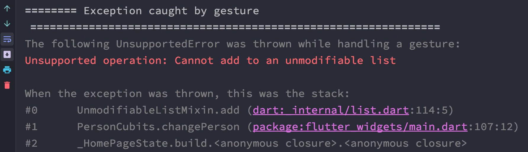 Can flutter add to an unmodifiable list?