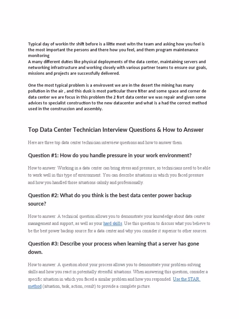 How do you prepare for a data center manager interview?