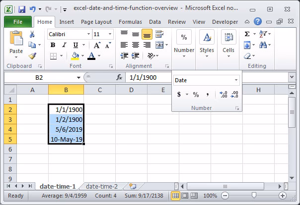 Are the date & time functions available in older versions of Excel?