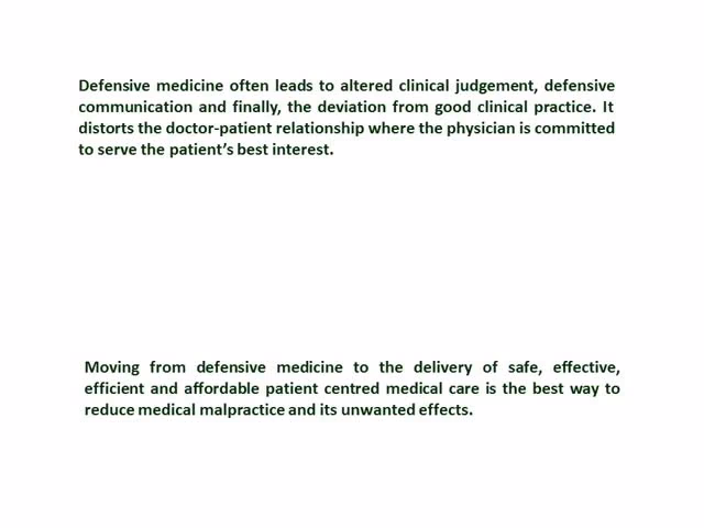 What is defensive medical decision making?