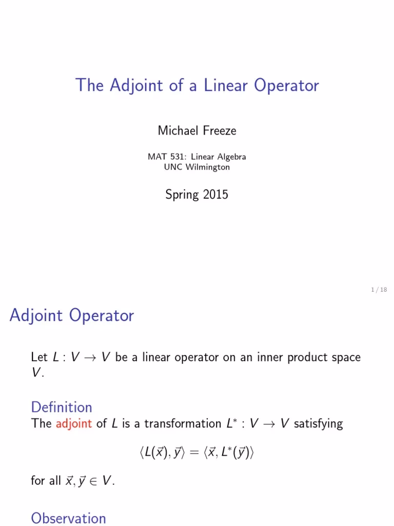 What is adjoint operator?