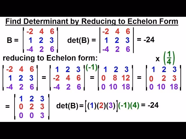 How does the determinant of a matrix change when row operations are performed?
