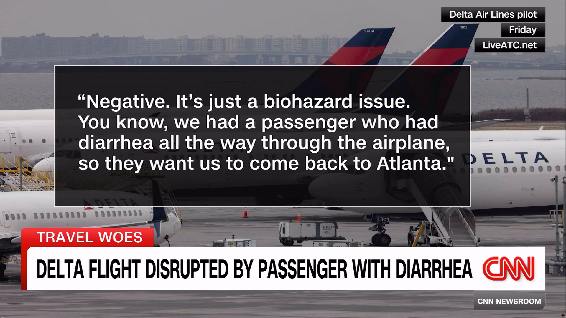 Can flight attendants cover up a long line of diarrhoea?