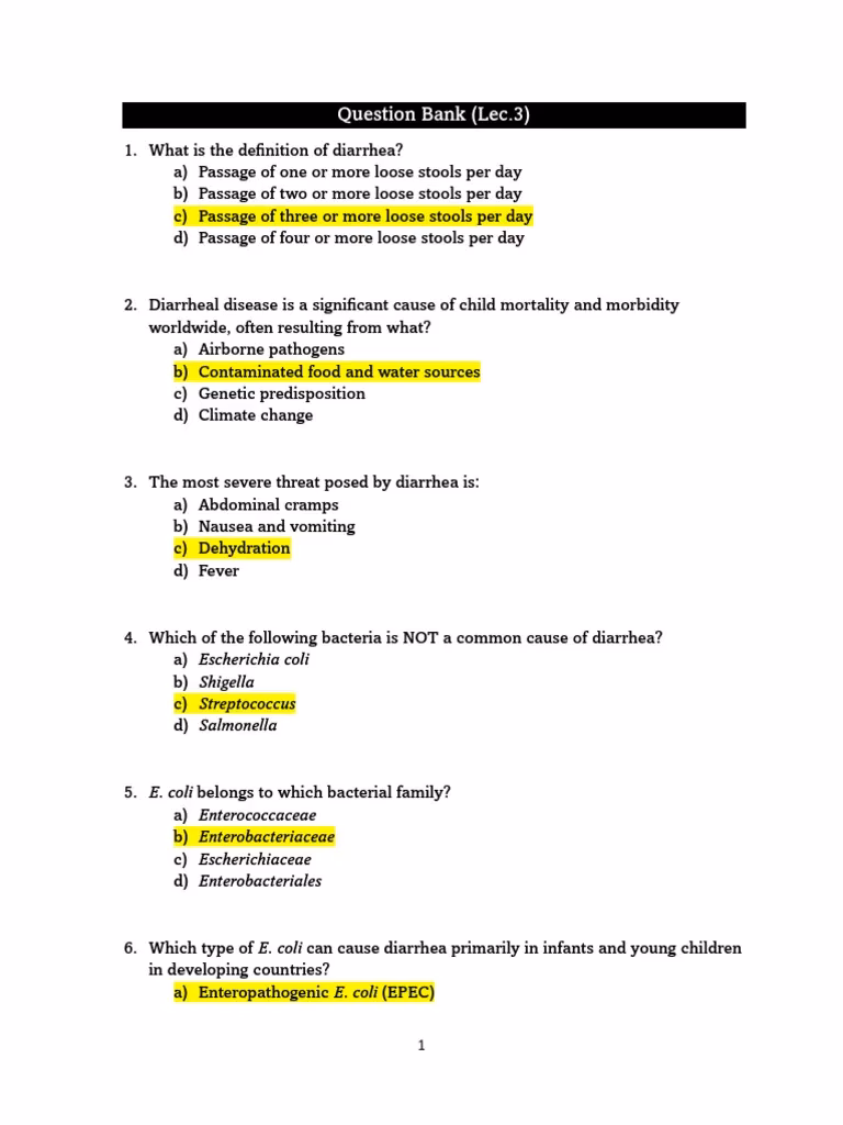 What causes diarrhea?