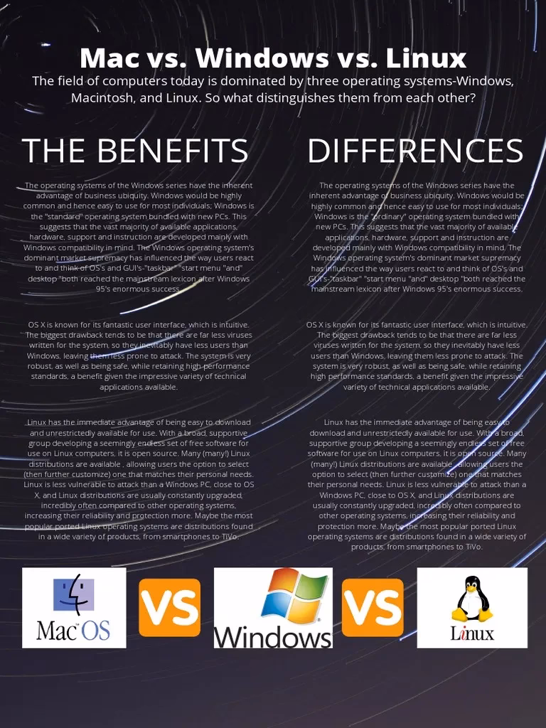 What is the difference between windows and Linux?