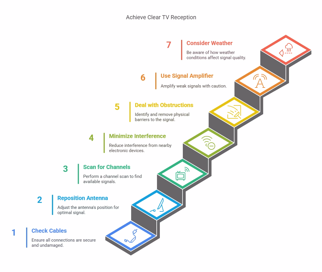 Can a signal amplifier cause TV reception problems?