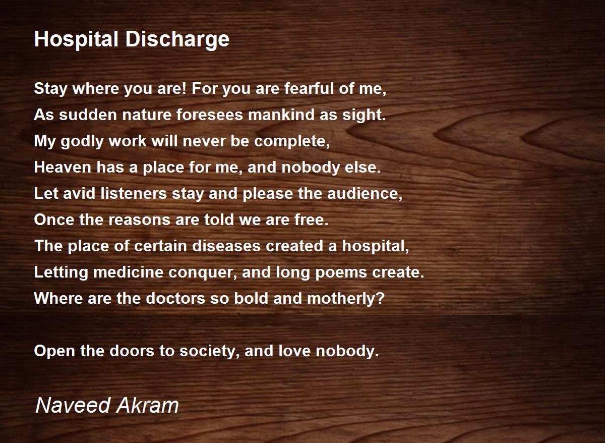 How do you say thank you after discharge from hospital?