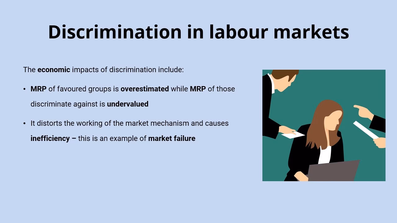 How do discriminators portray the labor market?