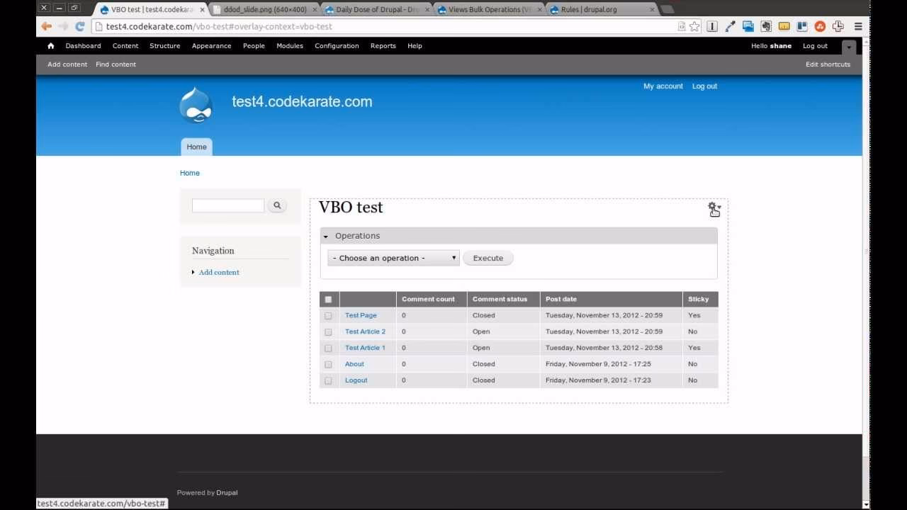 What is a content overview in Drupal 8?